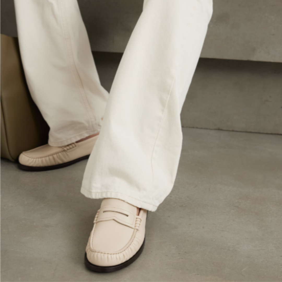Saint Laurent Penny Loafers Beige